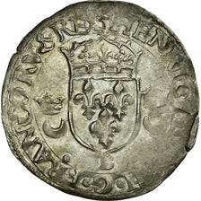 Moneta, Francja, Douzain aux croissants, 1549, Rouen, VF(30-35), Bilon