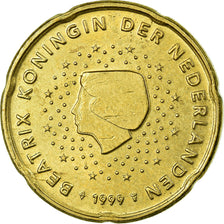 Netherlands, 20 Euro Cent, 1999, AU(55-58), Brass, KM:238