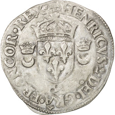 FRANCE, Douzain aux croissants, 1550, Rennes, EF(40-45), Billon, Sombart #4380,.
