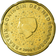 Netherlands, 20 Euro Cent, 2000, AU(55-58), Brass, KM:238