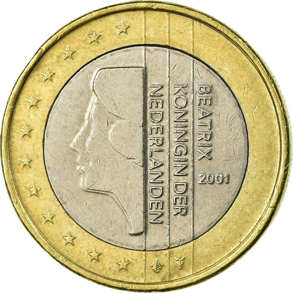 Netherlands, Euro, 2001, EF(40-45), Bi-Metallic, KM:240
