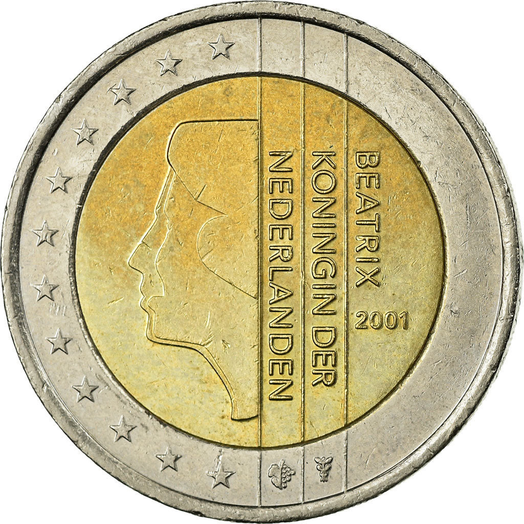 Niederlande, 2 Euro, 2001, SS, Bi-Metallic, KM:241