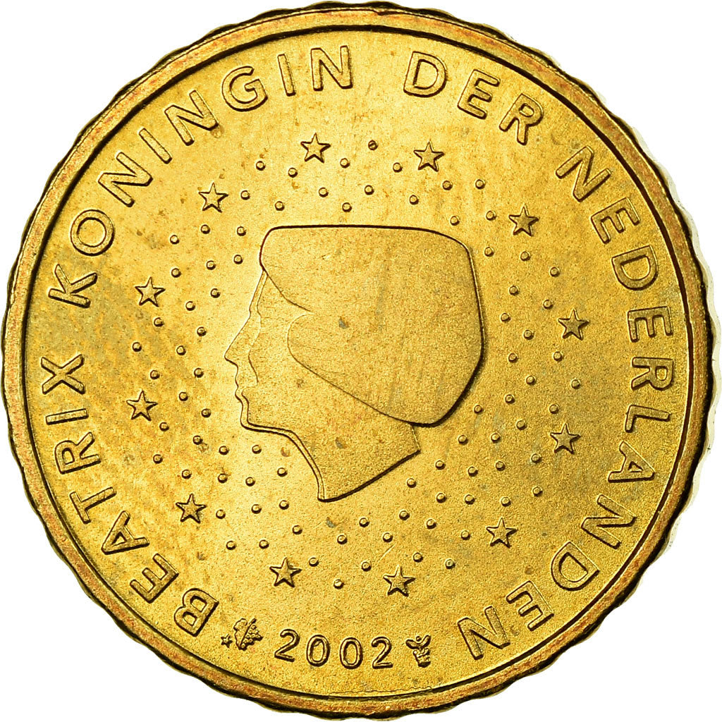 Países Baixos, 10 Euro Cent, 2002, MS(63), Latão, KM:237