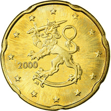 Finnland, 20 Euro Cent, 2000, UNZ, Messing, KM:102