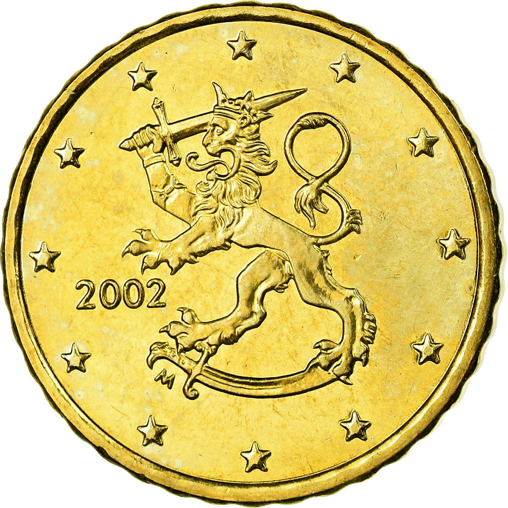 Finlandia, 10 Euro Cent, 2002, SPL, Ottone, KM:101