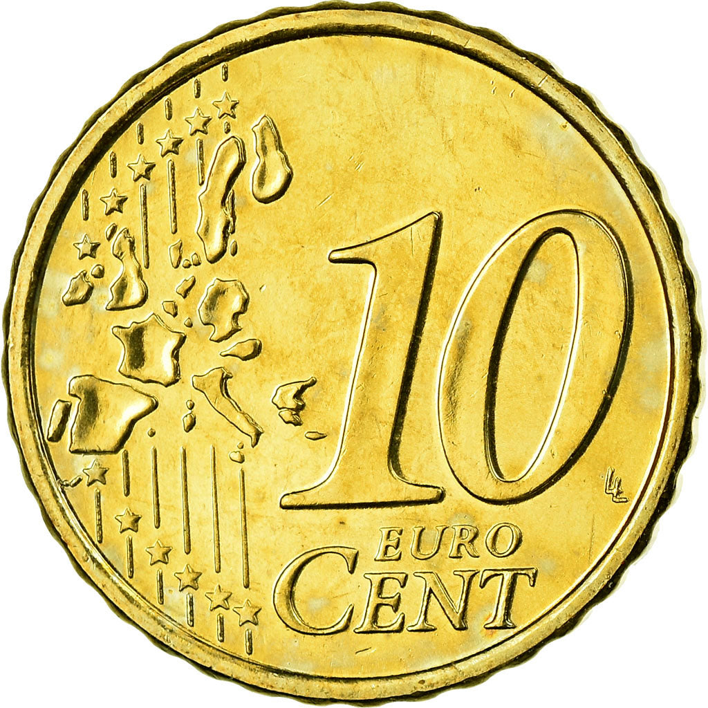 Finlandia, 10 Euro Cent, 2002, SPL, Ottone, KM:101