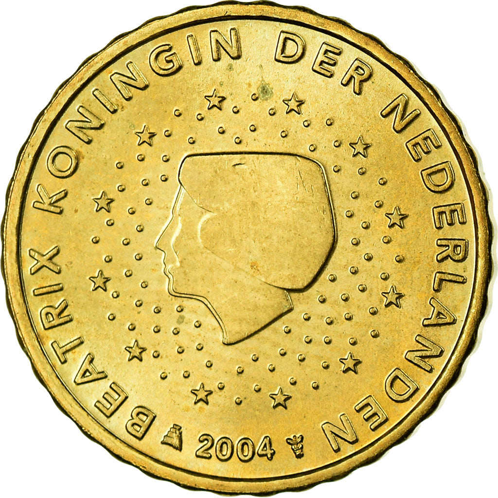 Holandia, 10 Euro Cent, 2004, Utrecht, MS(63), Mosiądz, KM:237