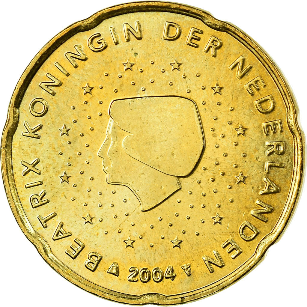 Netherlands, 20 Euro Cent, 2004, MS(63), Brass, KM:238