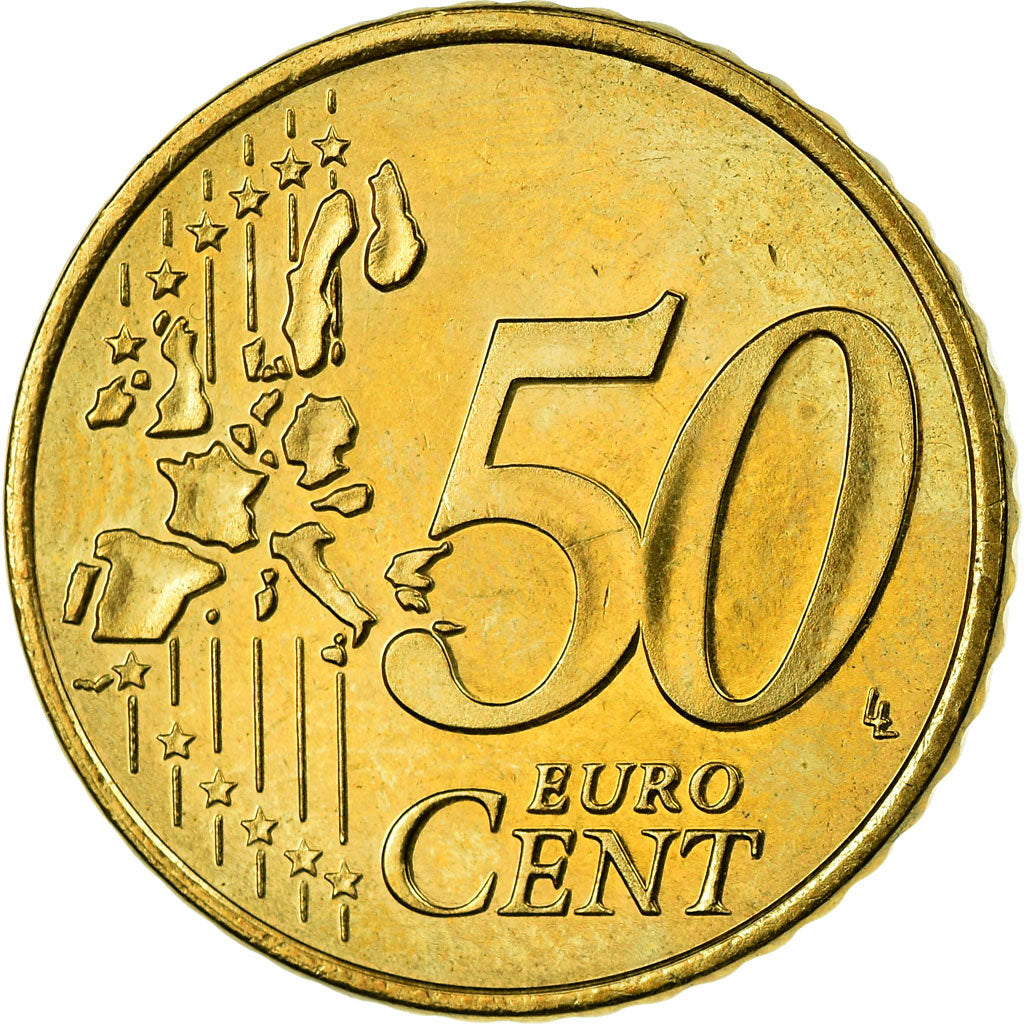 Paesi Bassi, 50 Euro Cent, 2004, SPL, Ottone, KM:239