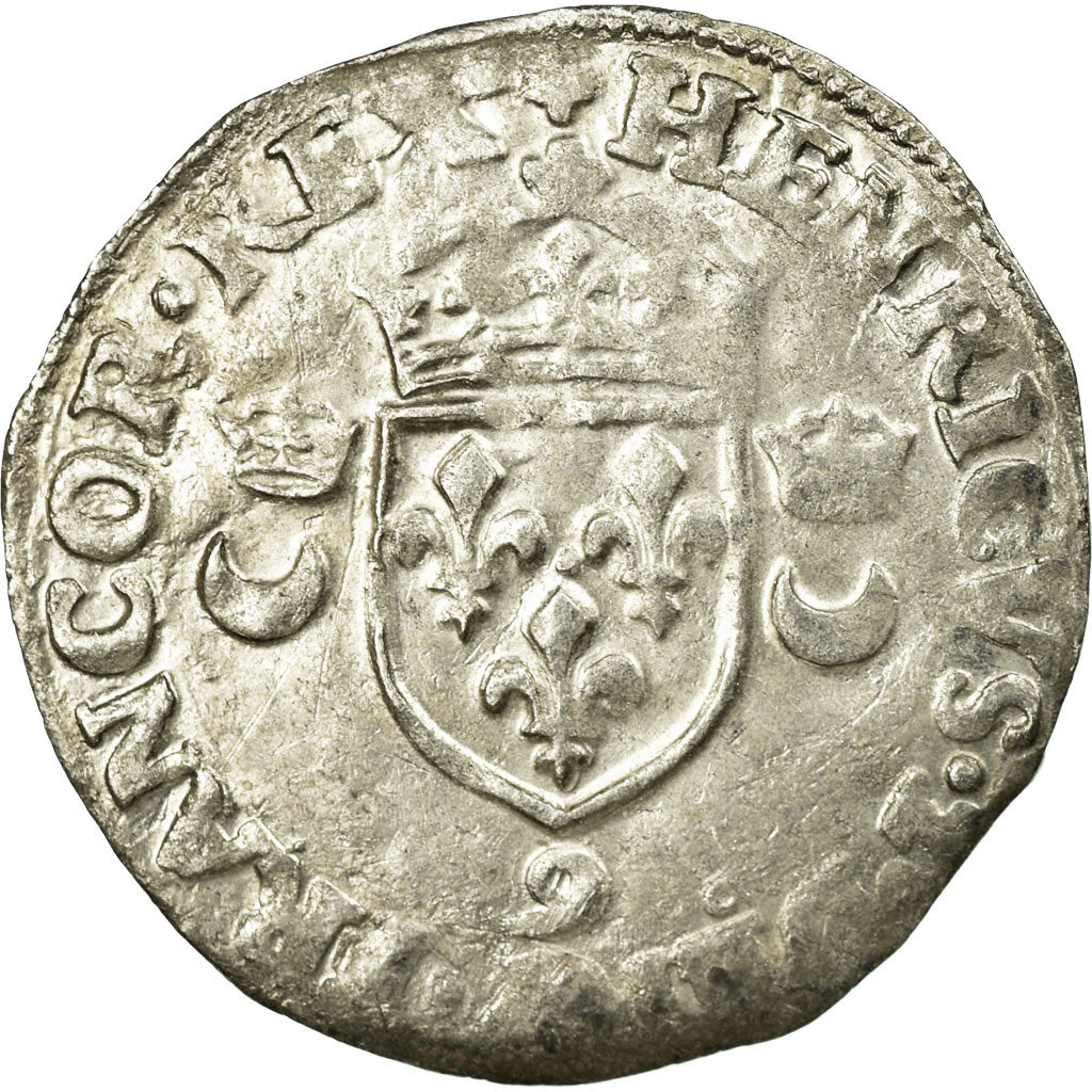 Moneta, Francja, Douzain aux croissants, 1552, Rennes, VF(30-35), Bilon