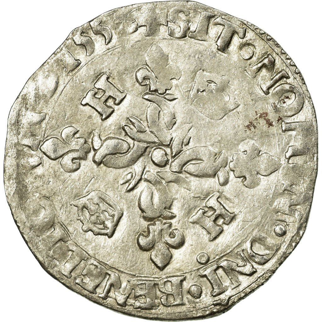 Moneta, Francja, Douzain aux croissants, 1552, Rennes, VF(30-35), Bilon