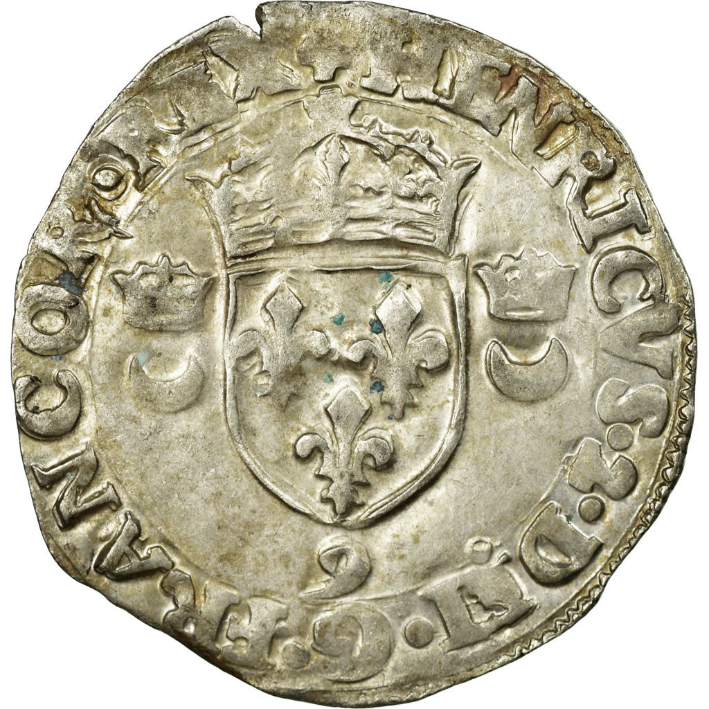 Munten, Frankrijk, Douzain aux croissants, 1552, Rennes, FR+, Billon