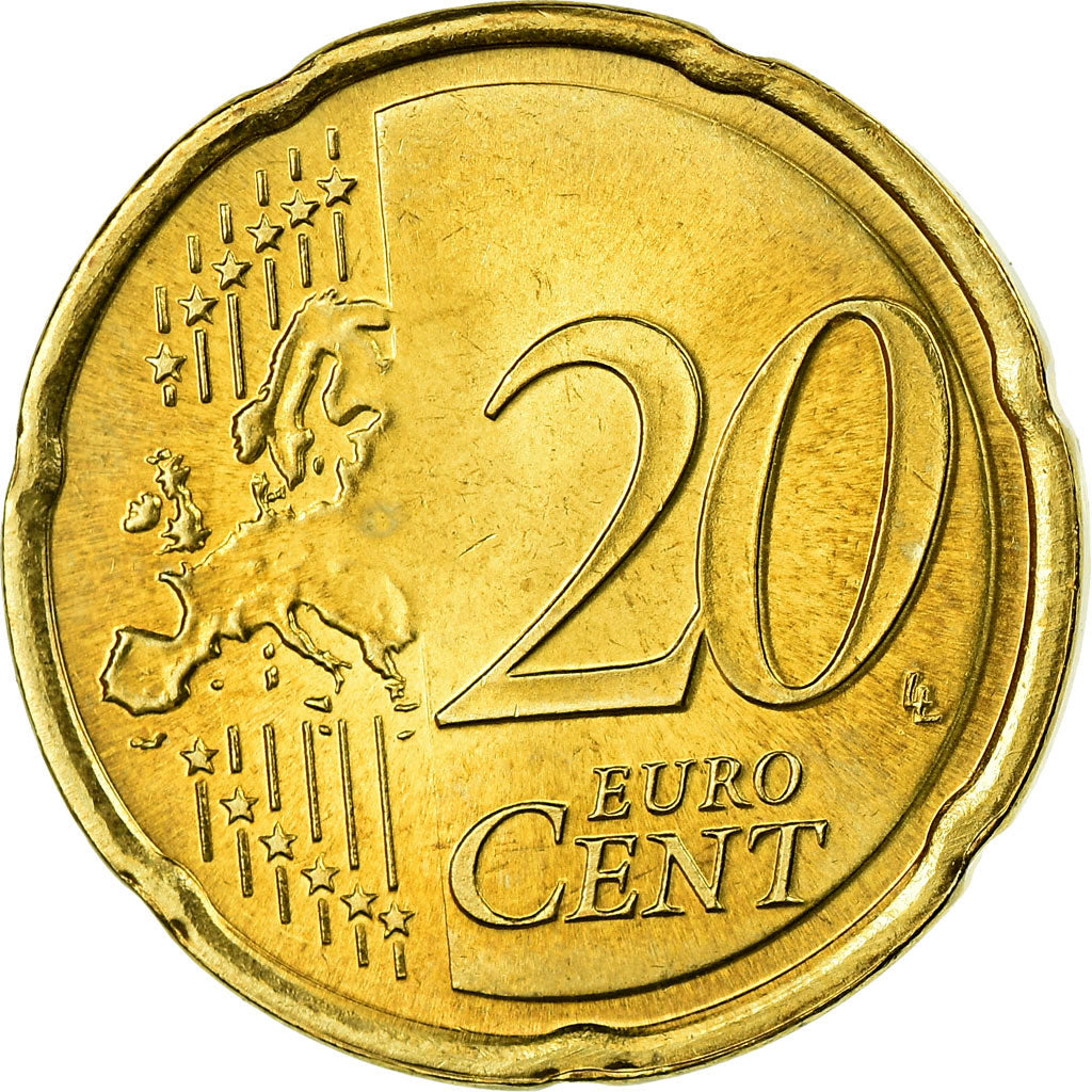 Netherlands, 20 Euro Cent, 2008, MS(63), Brass, KM:269
