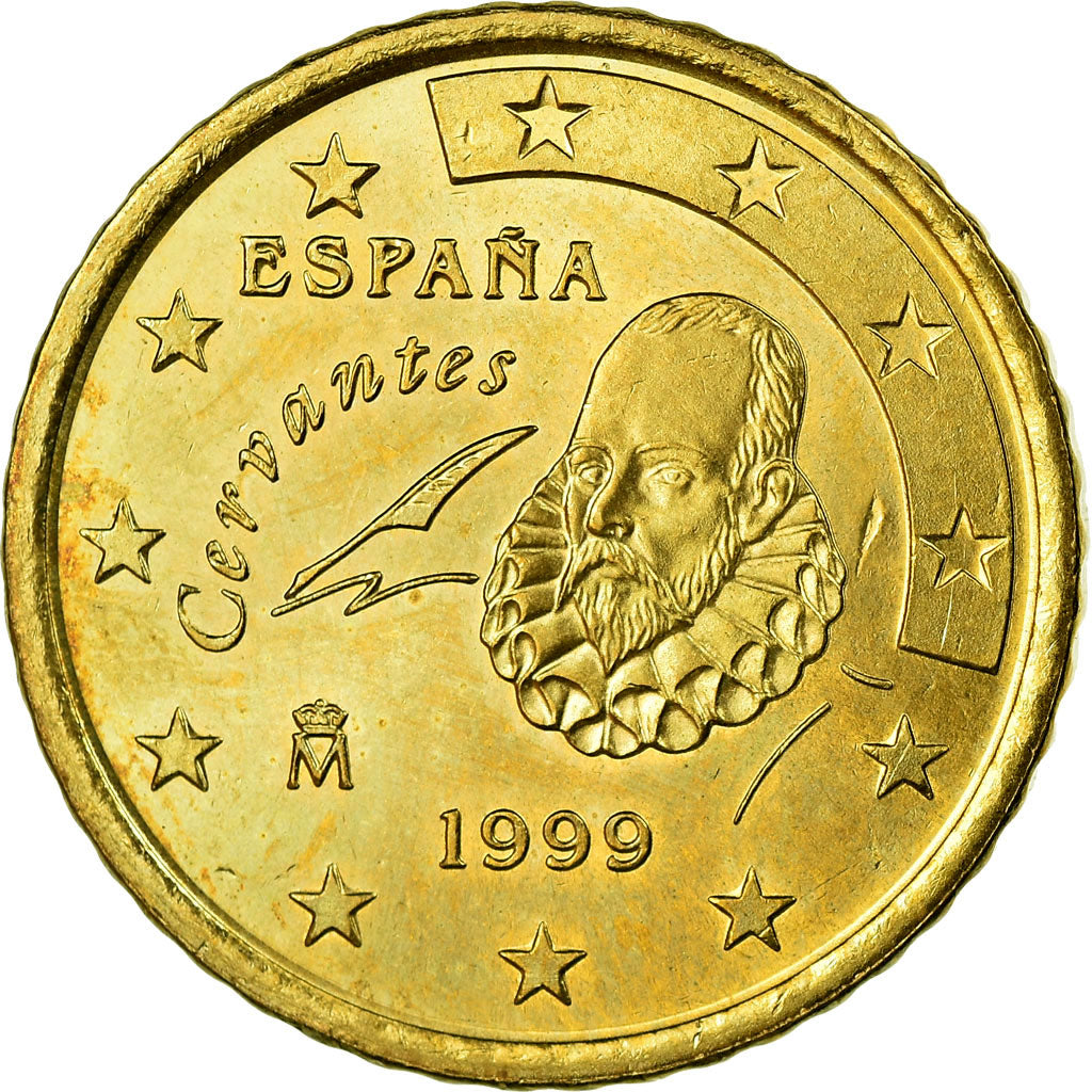 España, 50 Euro Cent, 1999, SC, Latón, KM:1045