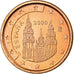 Spain, Euro Cent, 2000, MS(63), Copper Plated Steel, KM:1040