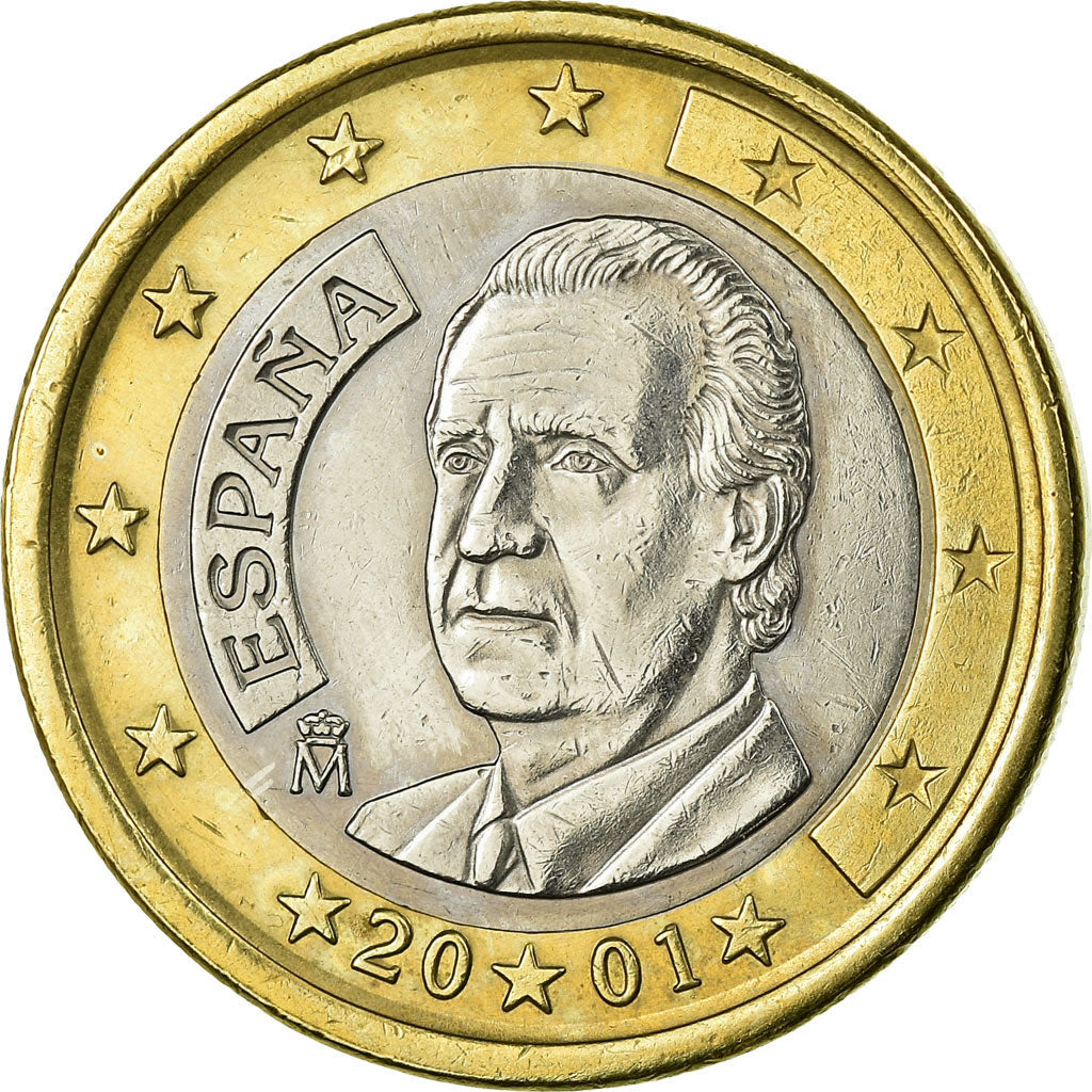 Spain, Euro, 2001, EF(40-45), Bi-Metallic, KM:1046