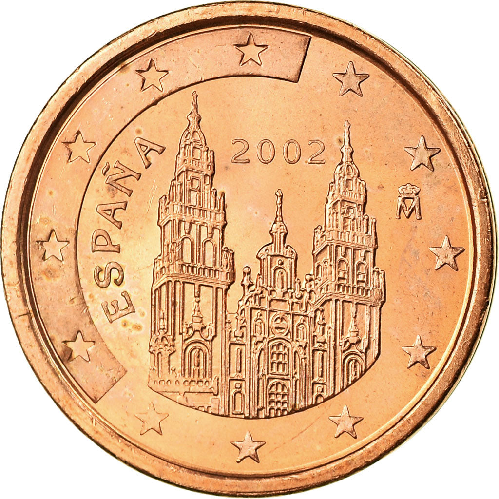 Spain, 2 Euro Cent, 2002, MS(63), Copper Plated Steel, KM:1041