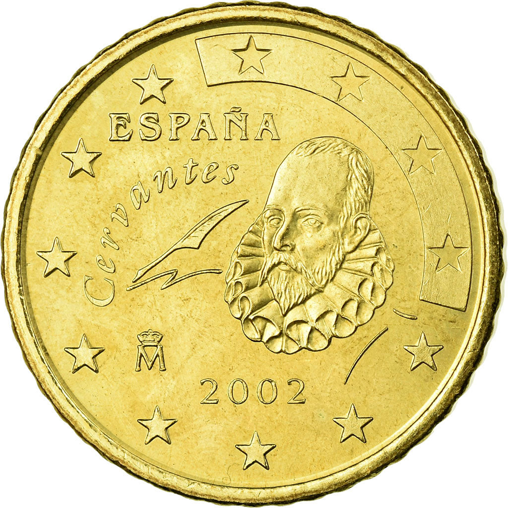 Spain, 50 Euro Cent, 2002, AU(55-58), Brass, KM:1045