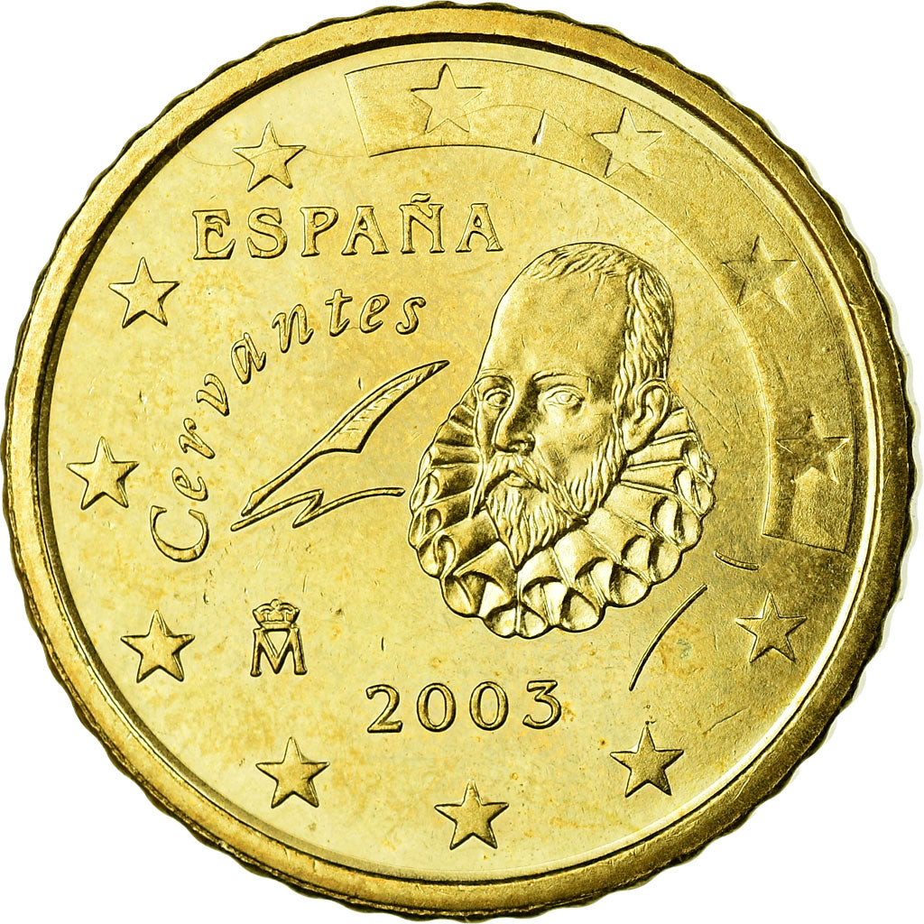Spain, 50 Euro Cent, 2003, EF(40-45), Brass, KM:1045