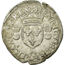 Coin, France, Douzain aux croissants, 1551, Paris, AU(50-53), Billon