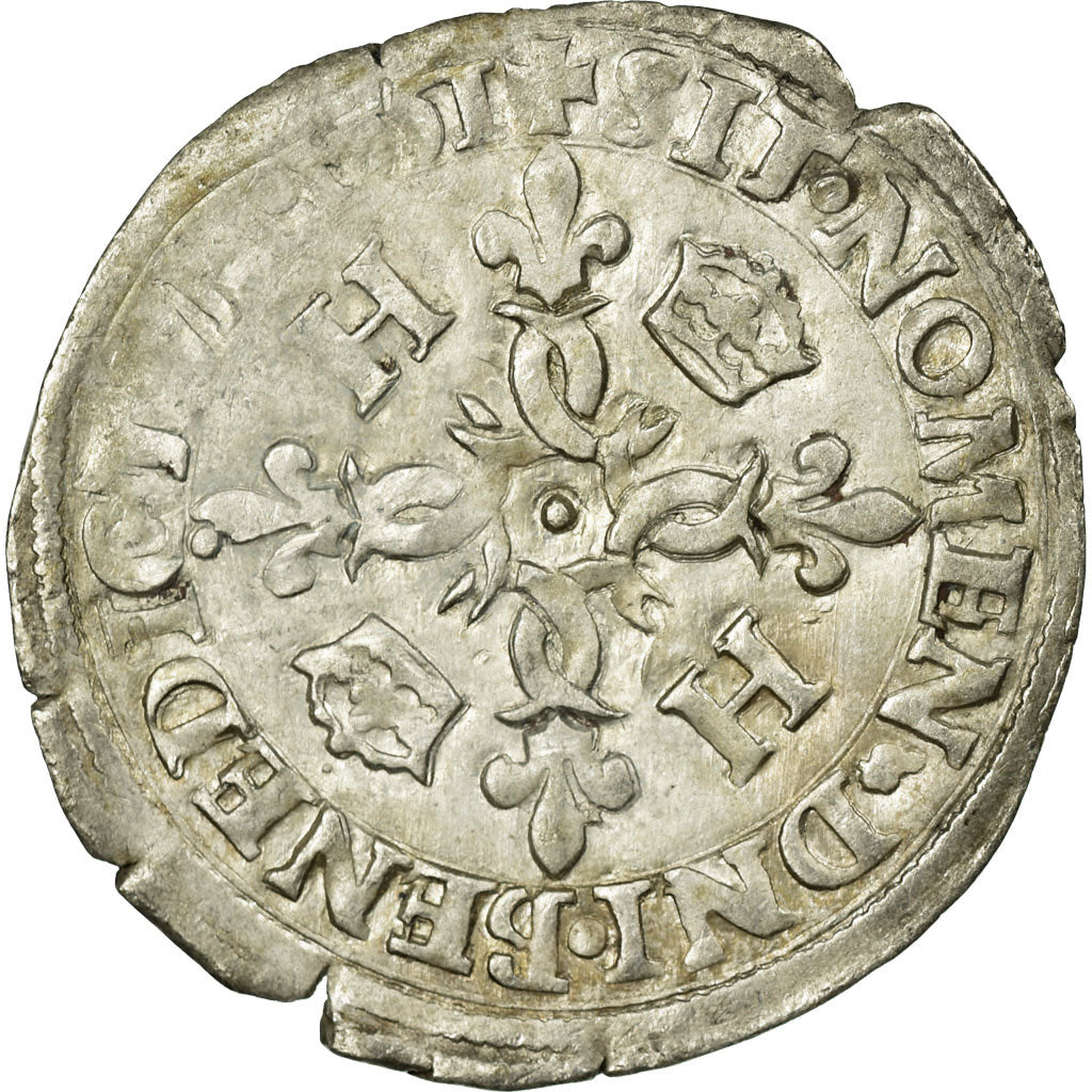 Munten, Frankrijk, Douzain aux croissants, 1551, Paris, ZF+, Billon