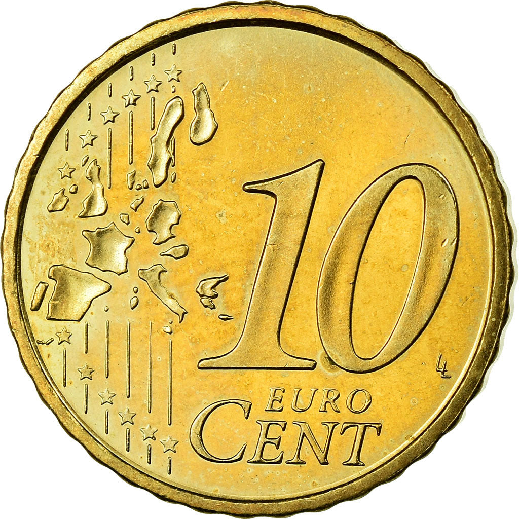 Espagne, 10 Euro Cent, 2004, SPL, Laiton, KM:1043