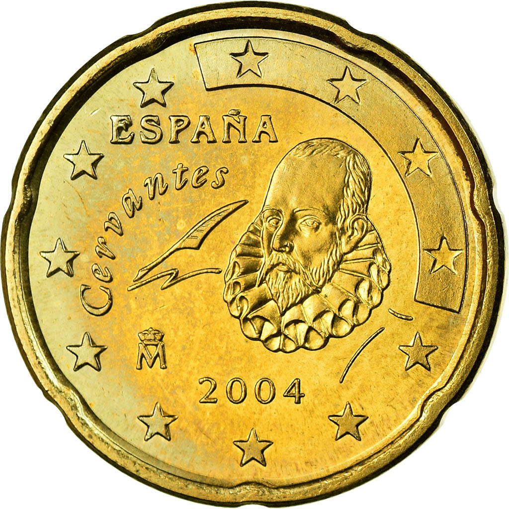 Spanien, 20 Euro Cent, 2004, UNZ, Messing, KM:1044