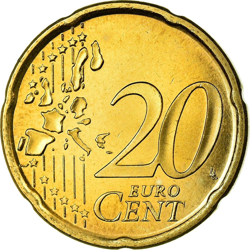 Spanien, 20 Euro Cent, 2004, UNZ, Messing, KM:1044