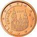 Espanha, 2 Euro Cent, 2005, MS(63), Aço Cromado a Cobre, KM:1041