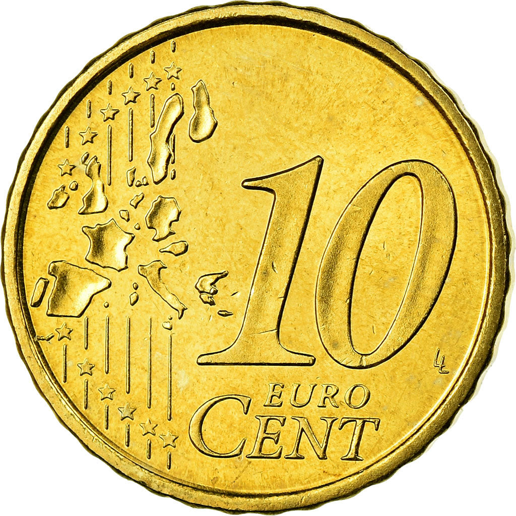 Spagna, 10 Euro Cent, 2005, SPL, Ottone, KM:1043