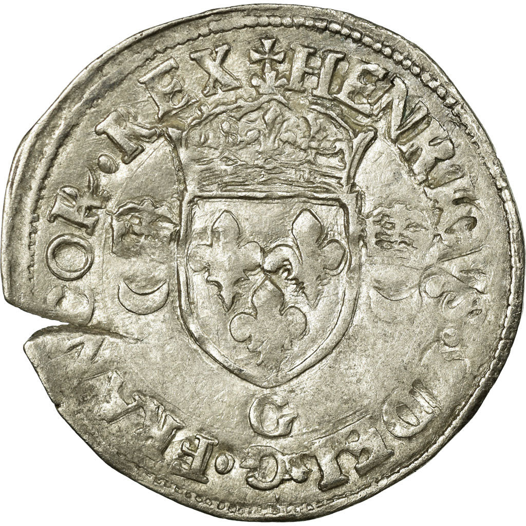 Moneta, Francia, Douzain aux croissants, 1550, Poitiers, BB, Biglione