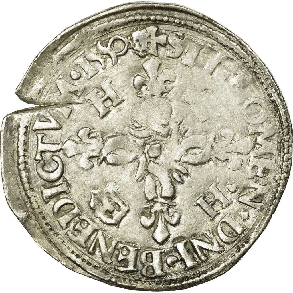 Moneta, Francia, Douzain aux croissants, 1550, Poitiers, BB, Biglione