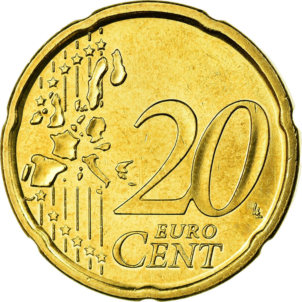 Espanha, 20 Euro Cent, 2006, MS(63), Latão, KM:1044