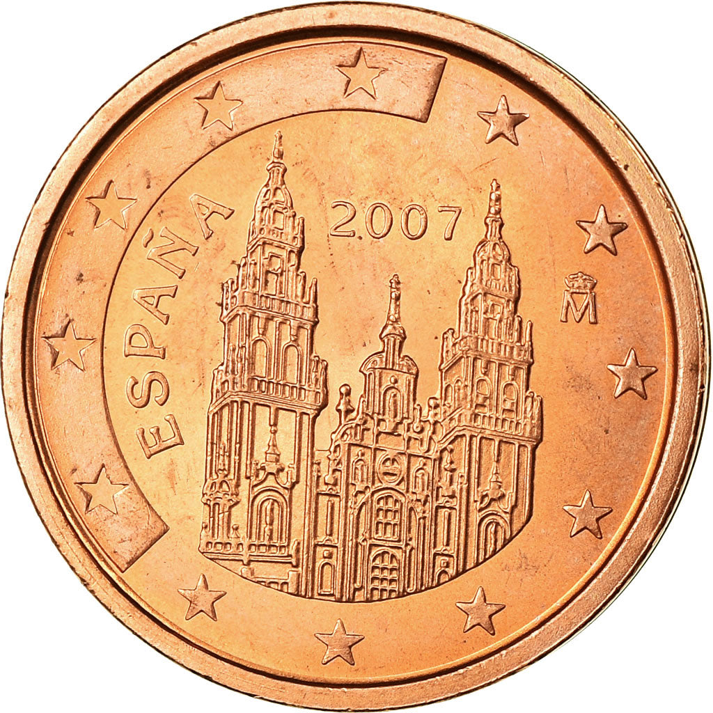 Spain, 2 Euro Cent, 2007, MS(63), Copper Plated Steel, KM:1041