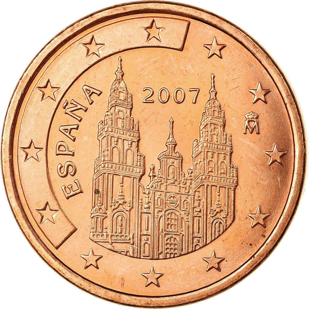 Spain, 5 Euro Cent, 2007, MS(63), Copper Plated Steel, KM:1042