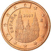 Spain, 5 Euro Cent, 2007, MS(63), Copper Plated Steel, KM:1042