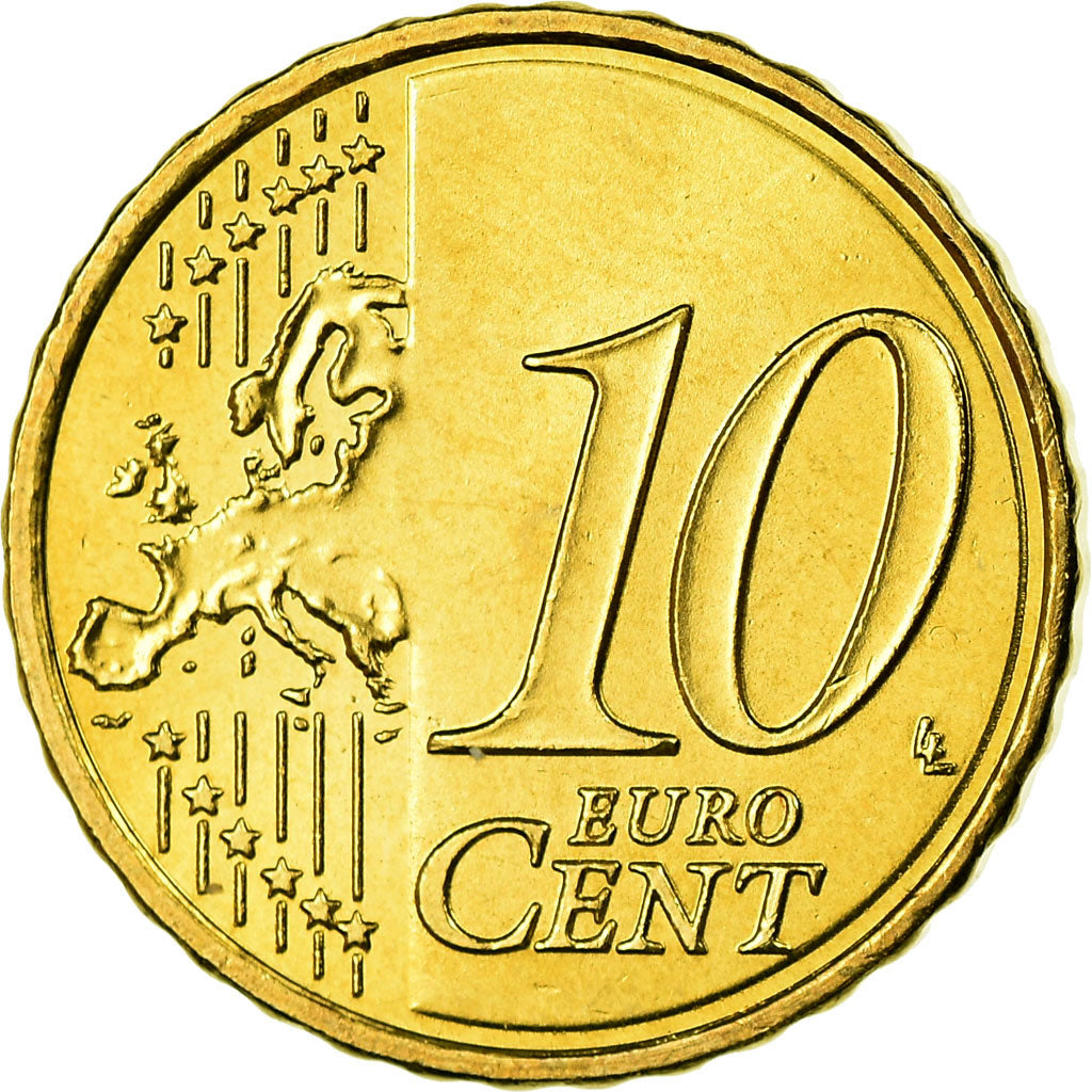España, 10 Euro Cent, 2007, SC, Latón, KM:1070