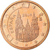 Espanha, 2 Euro Cent, 2008, MS(63), Aço Cromado a Cobre, KM:1041