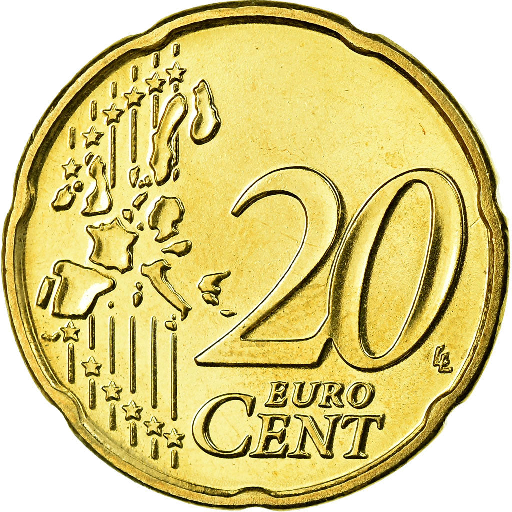 Belgium, 20 Euro Cent, 2001, MS(63), Brass, KM:228