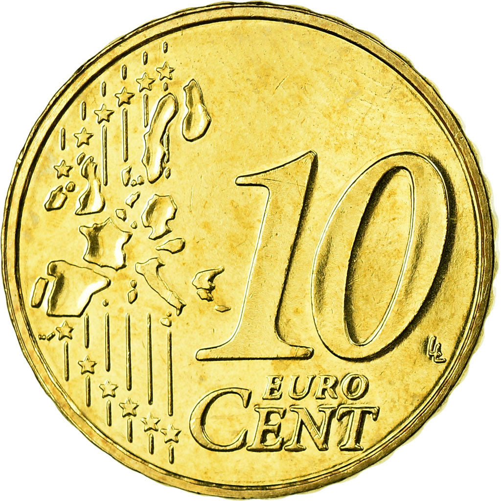 Belgium, 10 Euro Cent, 2002, MS(63), Brass, KM:227