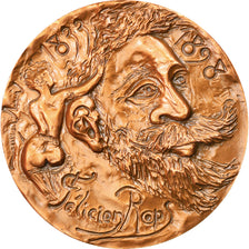 Belgien, Medaille, Peinture, Félicien Rops, Arts & Culture, 1983, UNZ, Bronze