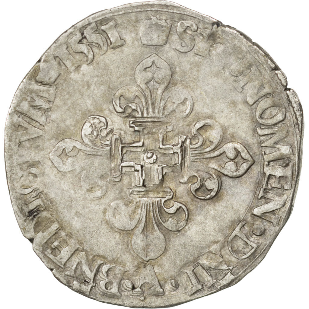 FRANCE, Demi Gros de Nesle, 1551, Paris, VF(30-35), Silver, Sombart #4458., 2.81