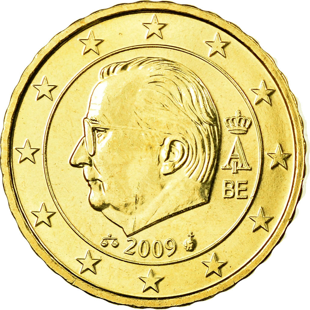 Belgium, 10 Euro Cent, 2009, MS(65-70), Brass, KM:277