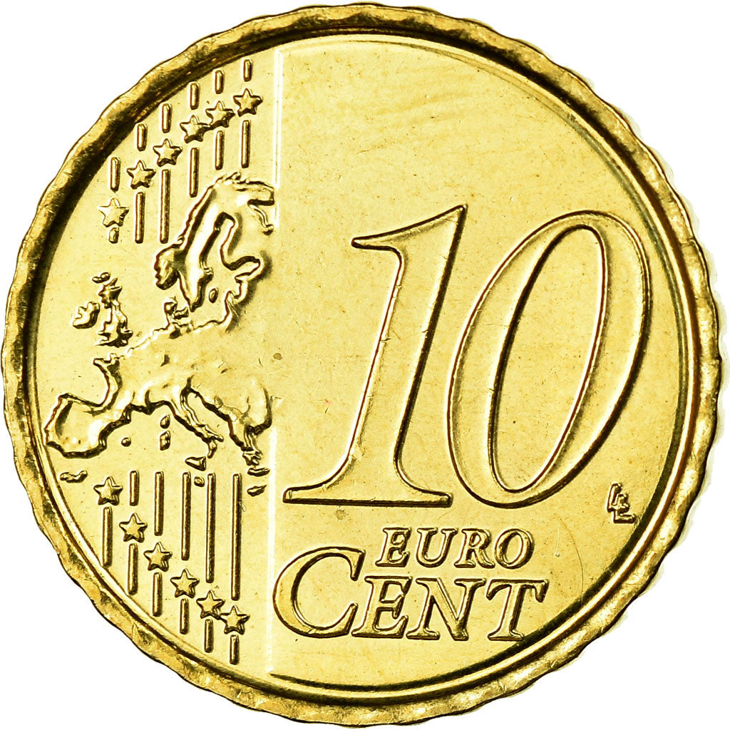 Belgium, 10 Euro Cent, 2009, MS(65-70), Brass, KM:277