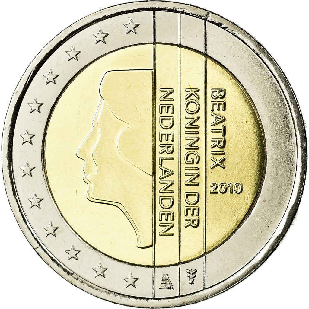 Netherlands, 2 Euro, 2010, MS(65-70), Bi-Metallic, KM:272