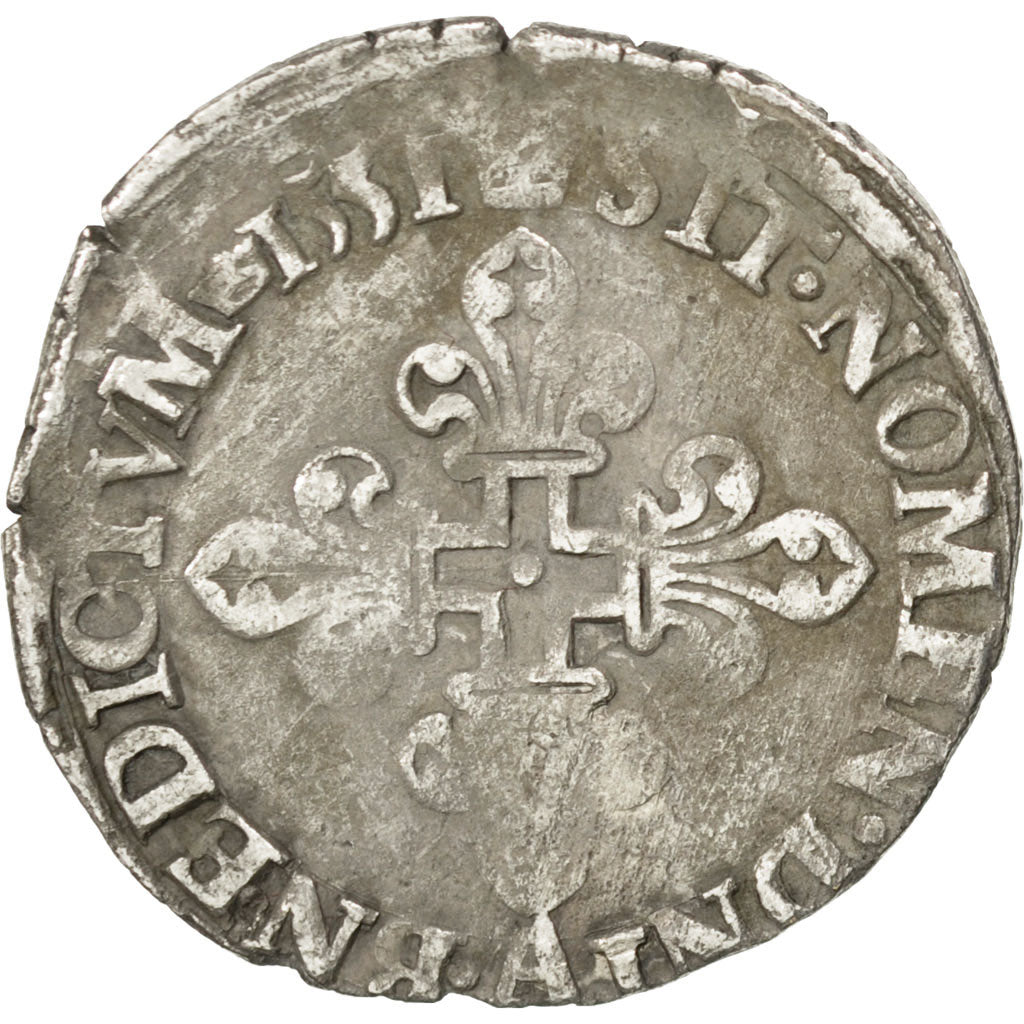 Henri II (1547-1559), Demi-gros de Nesle, 1551, Paris, Sombart 4458