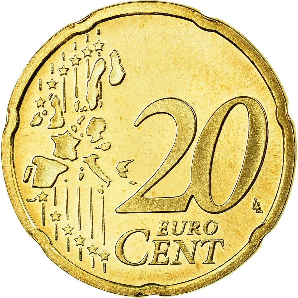 Netherlands, 20 Euro Cent, 2006, MS(65-70), Brass, KM:238