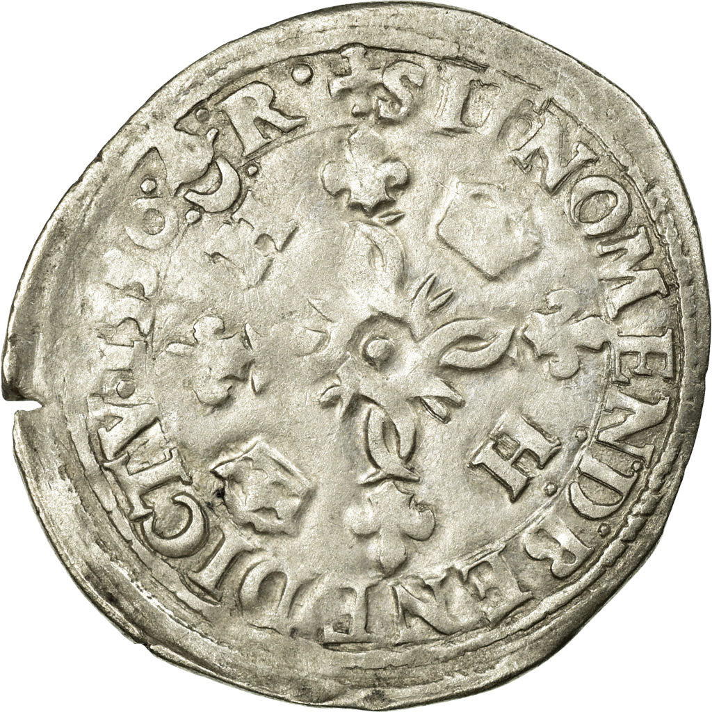 Moneta, Francja, Douzain aux croissants, 1550, Bordeaux, EF(40-45), Bilon