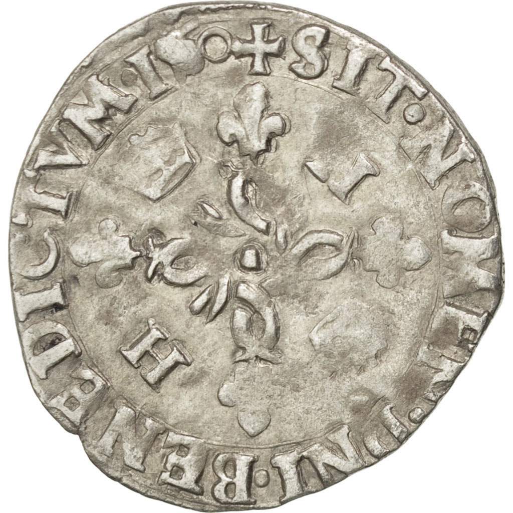 Francia, Douzain aux croissants, 1550, La Rochelle, MB, Biglione, Sombart:4380