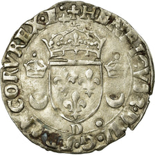Monnaie, France, Douzain aux croissants, 1551, Lyon, TTB, Billon, Sombart:4380